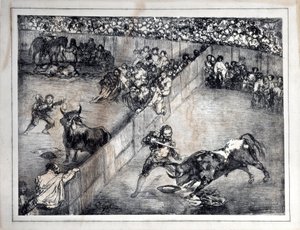 Corrida de toros en un anillo dividido de Francisco de Goya